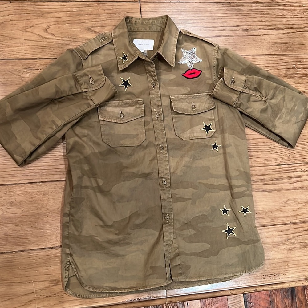 Current/Elliott  camo/fatigue button down shirt jacket